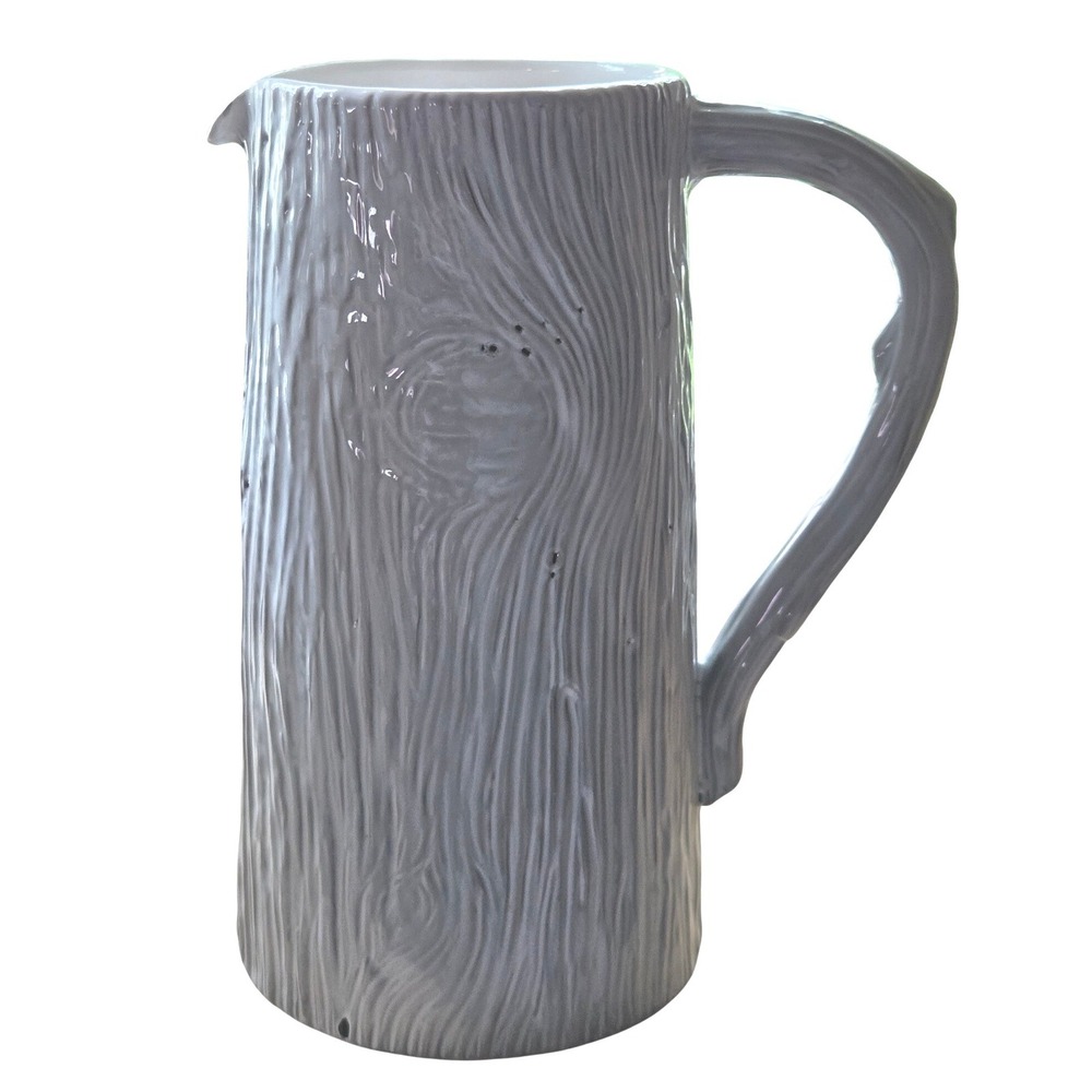 Elios Ceramiche Artistiche Italy Rustic Faux Bois Wood Grain Ceramic Pitcher Art